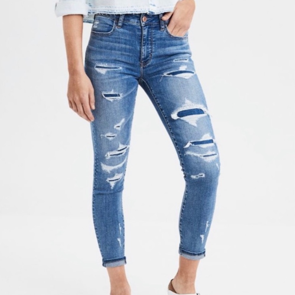 🛍 NWT American Eagle Super Stretch Hi-Rise Jegging Crop